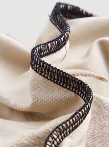 SHEIN MOD 印花木耳邊網紗上衣 - 黑色 - 查看 6