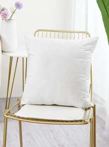 1pc Solid Color Throw Pillow Case For Sofa Bed Car, Cushion Covers Without Filler - White - View 2