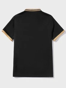 Manfinity Men Striped Trim Colourblock Polo Shirt - Multicolor - View 2