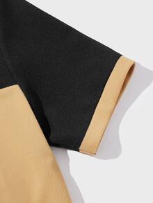 Manfinity Men Striped Trim Colourblock Polo Shirt - Multicolor - View 5