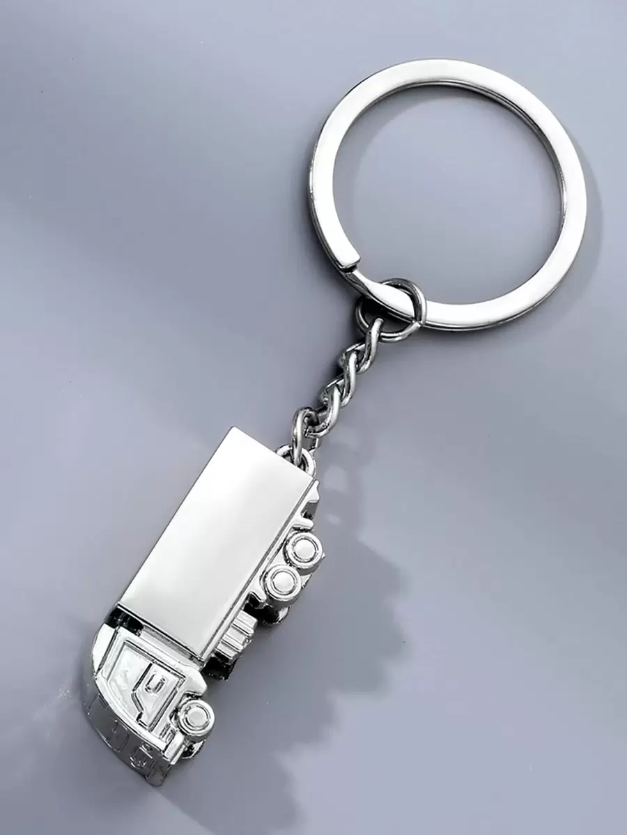 Móc khóa xe tải cá nhân hóa 1 chiếc cho nam, mô phỏng 3D, móc khóa xe tải sáng tạo, móc khóa mô hình xe hơi, quà tặng trẻ em, quà sinh nhật cho bạn bè, phụ kiện ô tô, túi xách, phụ kiện trường học, phong cách Goth Y2k dễ thương, phụ kiện túi, dây đeo có ngăn đựng thẻ, phụ kiện ô tô, móc khóa túi, phụ kiện xe hơi Giáng sinh, ý tưởng quà tặng cho chị gái giáo viên - Bạc - Xem 1