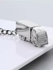 Móc khóa xe tải cá nhân hóa 1 chiếc cho nam, mô phỏng 3D, móc khóa xe tải sáng tạo, móc khóa mô hình xe hơi, quà tặng trẻ em, quà sinh nhật cho bạn bè, phụ kiện ô tô, túi xách, phụ kiện trường học, phong cách Goth Y2k dễ thương, phụ kiện túi, dây đeo có ngăn đựng thẻ, phụ kiện ô tô, móc khóa túi, phụ kiện xe hơi Giáng sinh, ý tưởng quà tặng cho chị gái giáo viên - Bạc - Xem 3