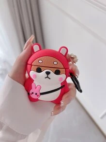3D Cartoon Dog Design Case Compatible With AirPods - Multicolor - View 1