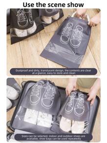 5pcs Portable Shoes Bag, Dustproof Storage Bag, Travel Storage Bag - Black - View 3