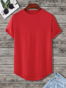 Manfinity Homme Tops Nam màu trơn Giải trí - Đỏ - Xem 1