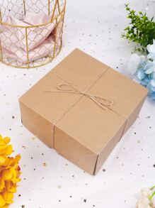 2入組素色禮物盒和1卷麻繩 - 卡其色 - 查看 7