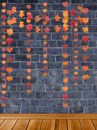 1pc Maple Leaf Design Paper Garland, creatieve polyester hangende bunting guirlande voor feest