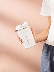 1 pieza Taza de café con diseño gráfico de letra "Volver a la escuela" - Blanco - Ver 3