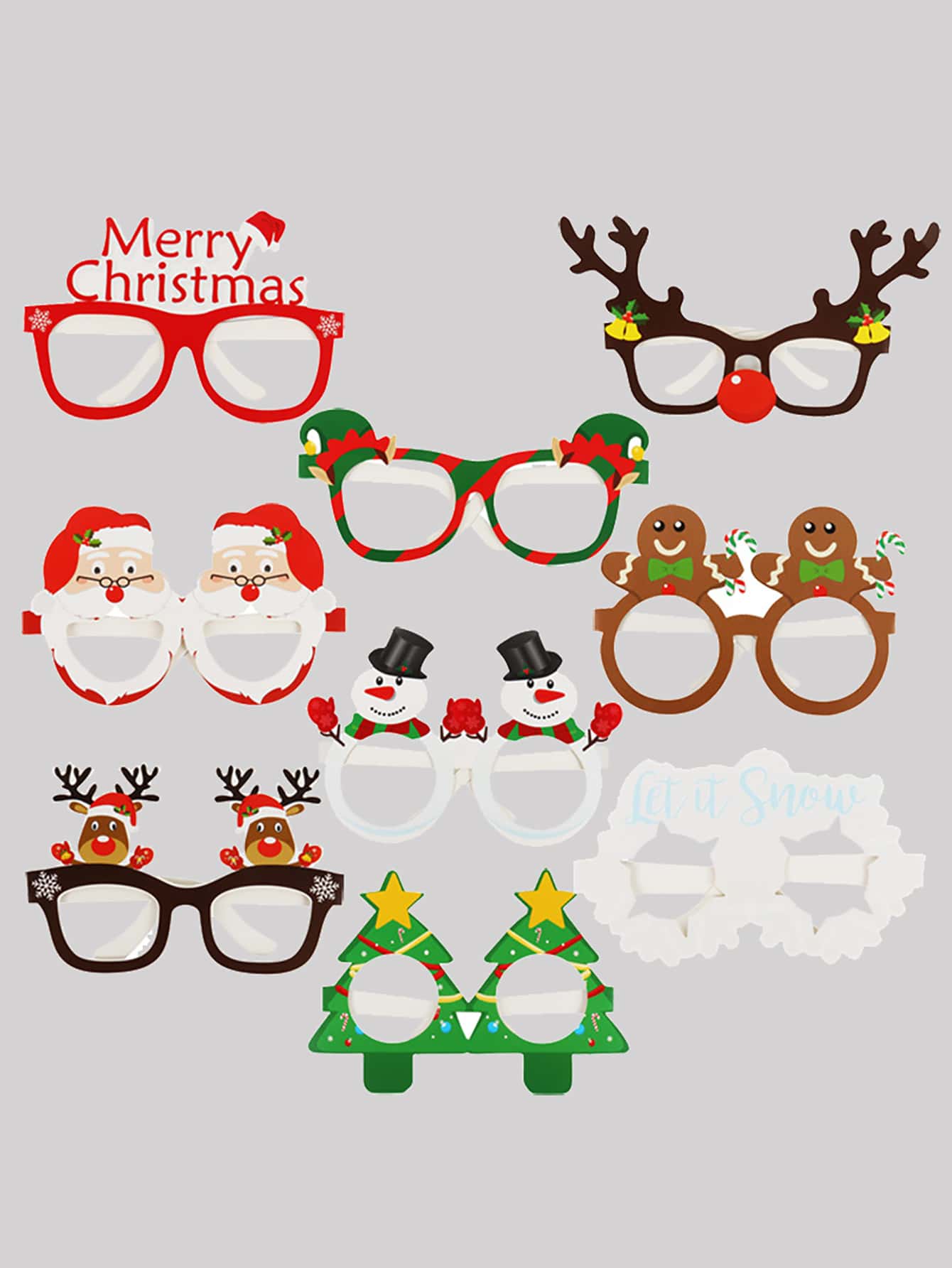 9pcs Christmas Decor Party Glasses - Multicolor - View 1