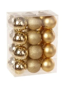 24pcs Christmas Metallic Ball,Christmas - Gold - View 1