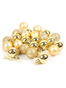 24pcs Christmas Metallic Ball,Christmas - Gold - View 2