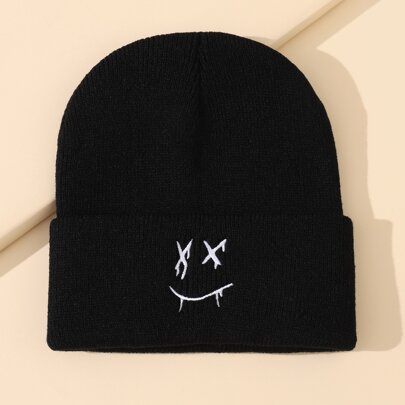 Expression Embroidered Cuff Beanie