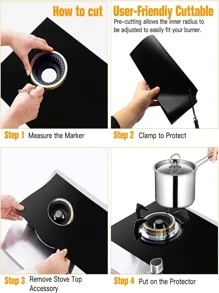 3 件装燃气灶保护垫，方形可水洗，易清洁，耐高温垫海鲜煮沸