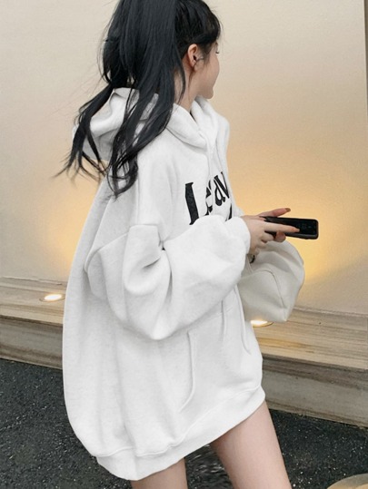 Honeyspot 文字グラフィック ドロップショルダー オーバーサイズ ドローストリング パーカー