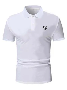 Manfinity Homme Men Graphic Print Polo Shirt - White - View 8