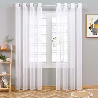 Plain Single Panel Sheer Curtain