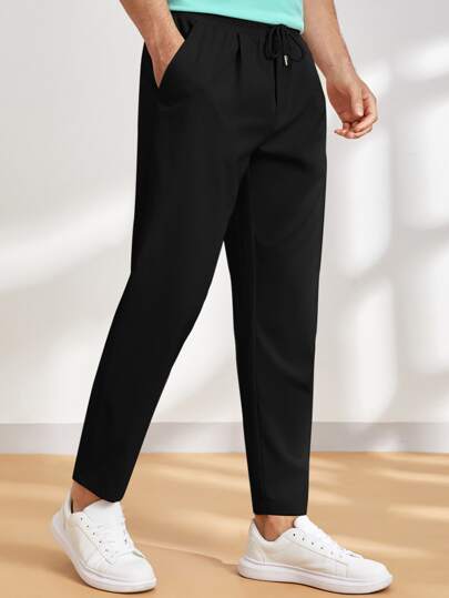 SHEIN Men Solid Drawstring Waist Pants