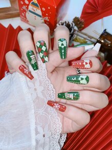 24Pcs Long Coffin Fake Nail & 1Pc Nail File & 1Sheet Tape Press On Nails Nail Supplies Nails - Multicolor - View 1
