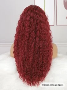 4*1蕾絲正面長款卷人造假髮 - 紅色 - 查看 3
