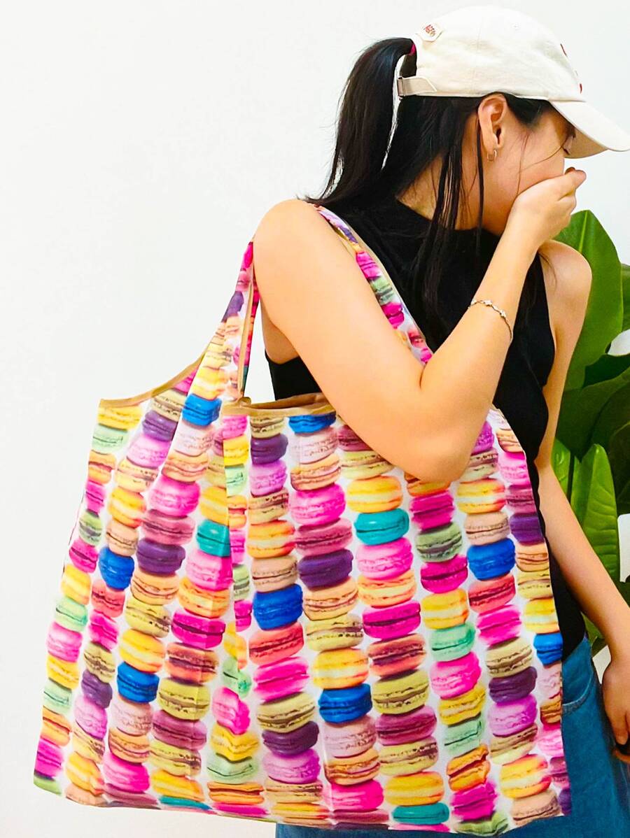 Túi Xách tay Nữ Tương phản ràng buộc Đồ họa Đôi tay cầm Sẵn sàng - Nhiều màu - Xem 1