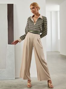 Sollinarry 滿版印花襯衫和闊腿褲 - 彩色 - 查看 1