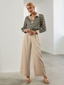 Sollinarry 滿版印花襯衫和闊腿褲 - 彩色 - 查看 3