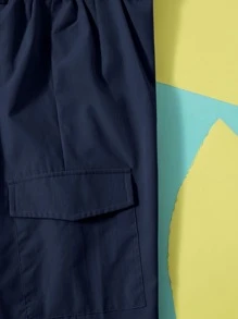 SHEIN Leap Crew Tween 男童侧袋弹性袖口休闲工装裤