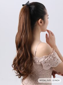 長款卷馬尾接髮 - 棕色 - 查看 3