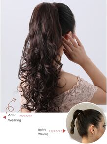 Extensión de Coleta rizada con garra - Marrón - Ver 6