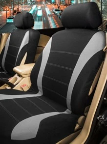 2 Miếng Họa tiết đường kẻ Ô tô/xe hơi Mặt trước Chỗ ngồi bìa - màu đen - Xem 1