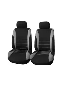 2 Miếng Họa tiết đường kẻ Ô tô/xe hơi Mặt trước Chỗ ngồi bìa - màu đen - Xem 3