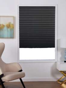 1 pieza Cortina plisada autoadhesiva, cortina opaca para privacidad en el dormitorio, fácil instalación sin necesidad de perforar, bloqueo de sol - Negro - Ver 3