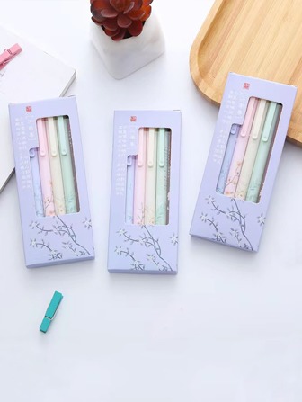 6入組花朵印花隨機圓珠筆