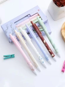6pcs/set Creative European And American Style Click Ballpoint Pens, Random Delivery - Multicolor - View 2