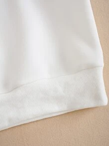 SHEIN Unity Quần áo thể thao nữ Giáng sinh Lá thư Giải trí - trắng - Xem 5