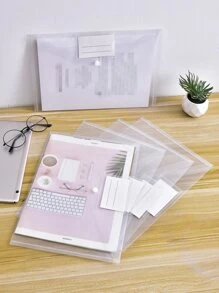 5pcs Simple Clear File Cover,Back To School,School Supplies - Clear - View 1