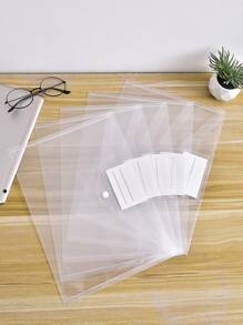 5pcs Simple Clear File Cover,Back To School,School Supplies - Clear - View 2