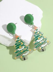 Pendientes largos árbol de Navidad - Multicolor - Ver 2