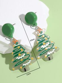Pendientes largos árbol de Navidad - Multicolor - Ver 5