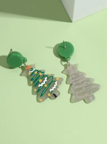 Pendientes largos árbol de Navidad - Multicolor - Ver 6