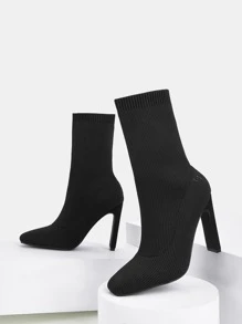 CUCCOO SZL Slip-On Stretch Boots Collection-Square Toe Vacation Shoes Summer - Black - View 6