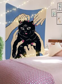 貓樣式掛毯 - 彩色 - 查看 2