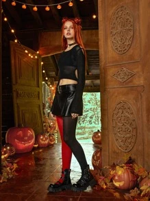 ROMWE Goth Summer Crochet Spider-Web Backless Sheer Sweater - Black - View 4