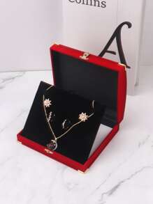 1個矩形珠寶收納盒,情人節禮物 - 紅色 - 查看 2