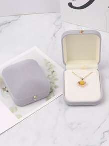 1 Hộp Nhựa PVC Trang Sức Hộp Bảo Quản Tối Giản Màu Xám Cổ Vuông Hộp Bảo Quản Cho Gia Đình - Xám - Xem 1