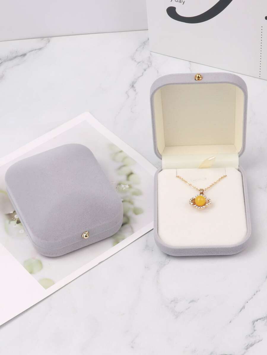 1 Hộp Nhựa PVC Trang Sức Hộp Bảo Quản Tối Giản Màu Xám Cổ Vuông Hộp Bảo Quản Cho Gia Đình - Xám - Xem 1