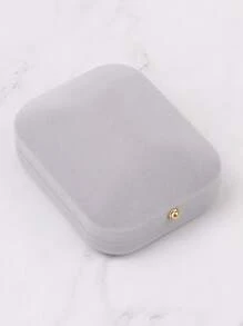 1 Hộp Nhựa PVC Trang Sức Hộp Bảo Quản Tối Giản Màu Xám Cổ Vuông Hộp Bảo Quản Cho Gia Đình - Xám - Xem 5