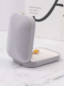 1 Hộp Nhựa PVC Trang Sức Hộp Bảo Quản Tối Giản Màu Xám Cổ Vuông Hộp Bảo Quản Cho Gia Đình - Xám - Xem 3