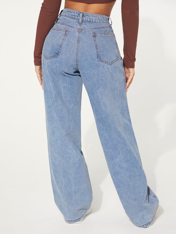 SHEIN SXY Chain Linked Wide Leg Jeans SHEIN EUR