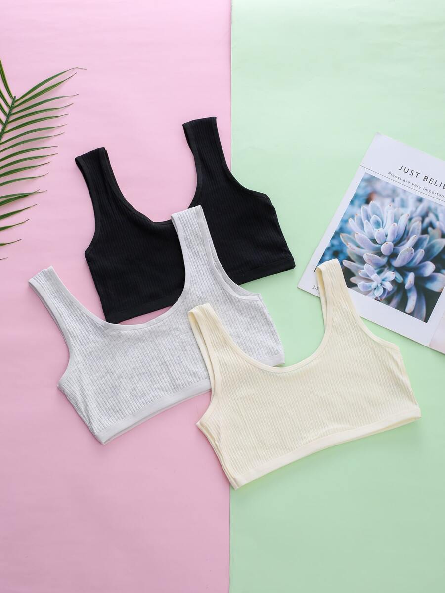 Áo Bralette trơn màu thời trang đơn giản cho bé gái - Áo ngực không gọng - Nhiều màu - Xem 1